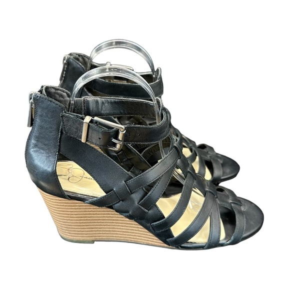 Jessica Simpson Strappy Gladiators Wedge Sandals Black Size 9.5. - Picture 3 of 11